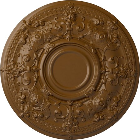 Ekena Millwork Oslo Ceiling Medallion (Fits Canopies up to 10 1/2"), Hand-Painted Smokey Topaz, 28 1/8"OD x 1 3/4"P CM28OSSTF
